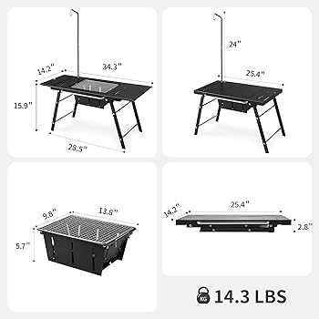 Amazon.com : Naturehike Portable IGT Table with Charcoal Grill